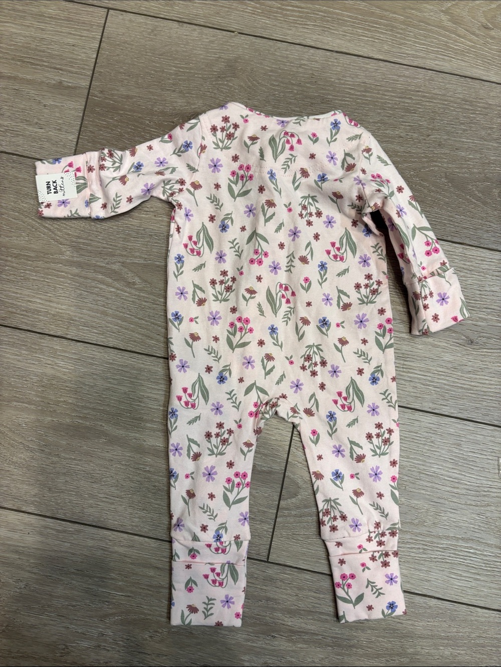 New! COTTON ON BABY Pink Floral Zip Romper 0-3 Months - Picture 2 of 5